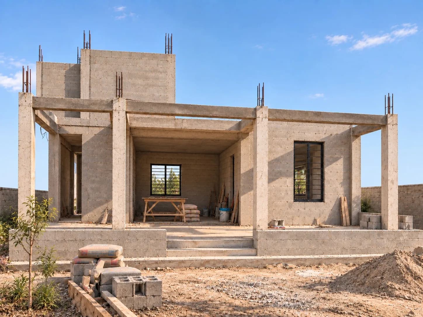 Casa en obra gris, ya habitada